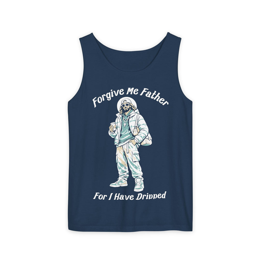 Forgive Me Father for I Have Dripped Tank color variant in white