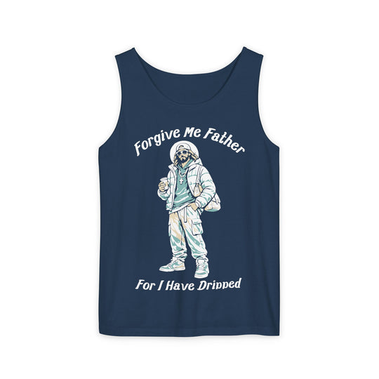 Forgive Me Father for I Have Dripped Tank color variant in white