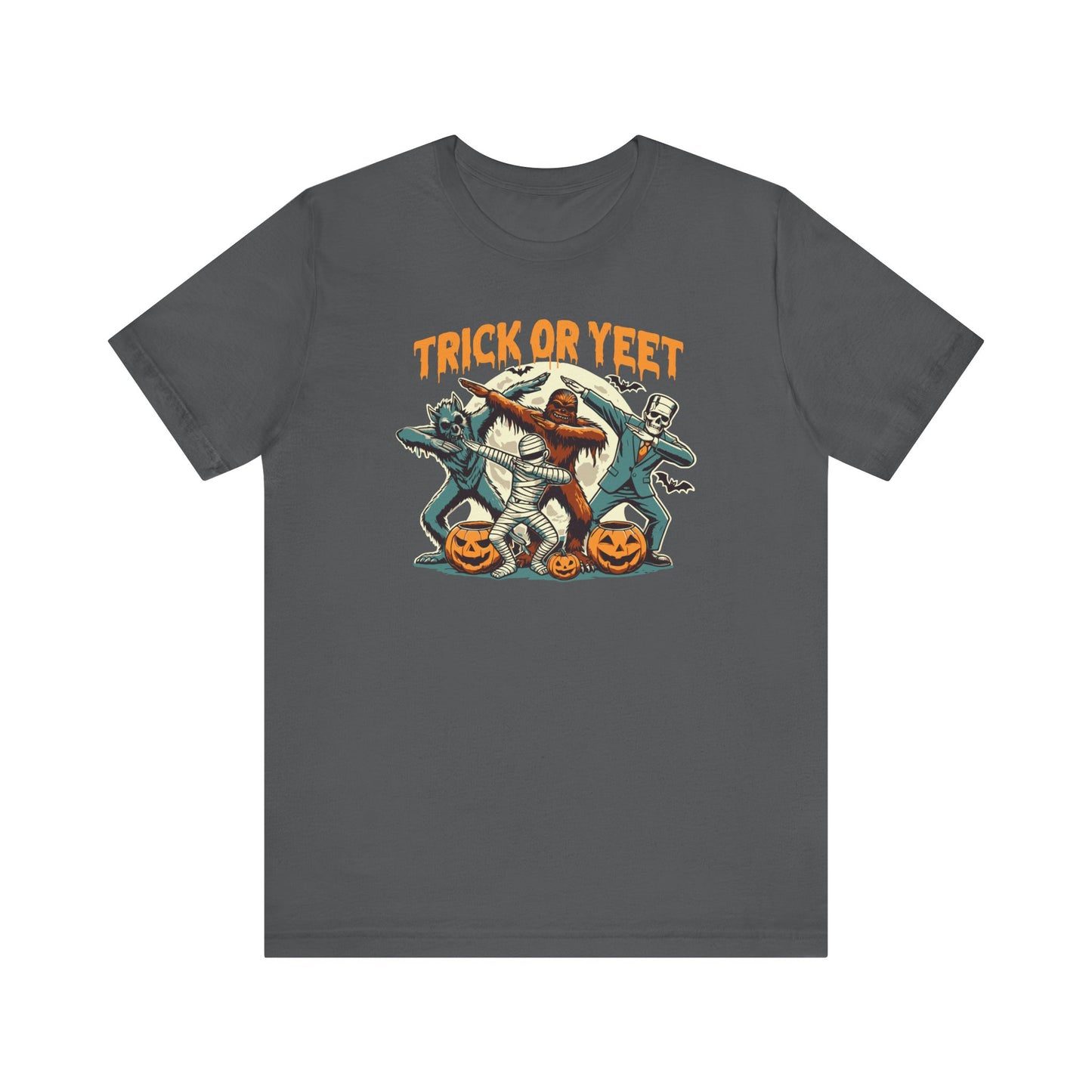 Trick or Yeet Funny Halloween T-Shirt - Funny Cringey Halloween Shirt with Monsters - Halloween Party Tee - Halloween Cringe Laughs