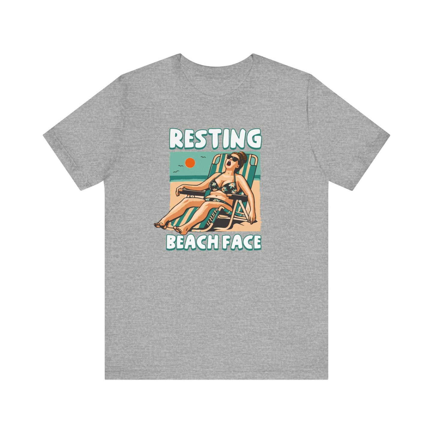 Resting Beach Face Funny T-Shirt - Funny Summer Beach Graphic Tee - Casual Vacation Shirt - Summer Joke Shirt