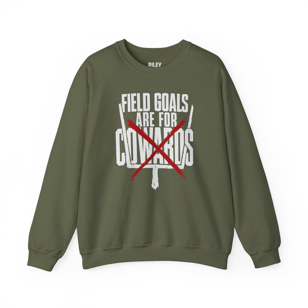 Field Goals are for Cowards Crewneck in white