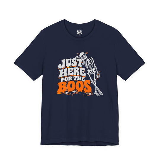 Just Here for the Boos Tee front view in forest green