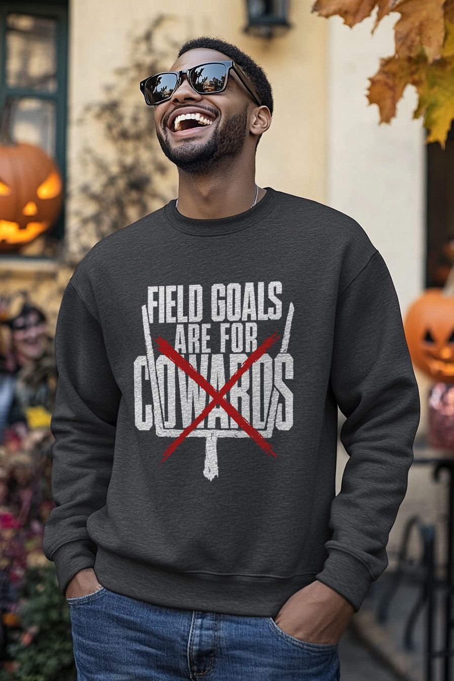Field Goals are for Cowards Crewneck lifestyle mockup shot
