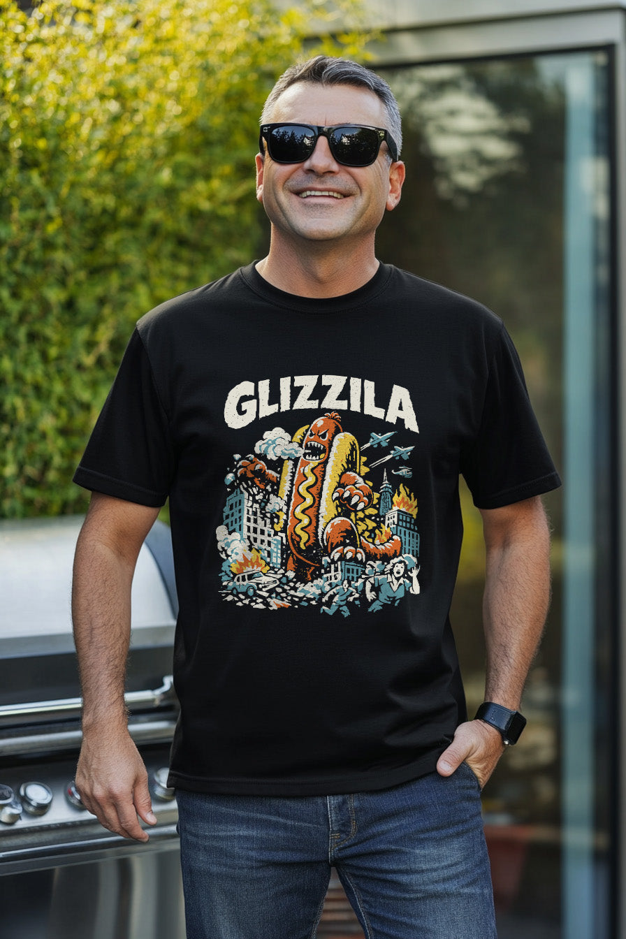 Glizzila Tee lifestyle mockup