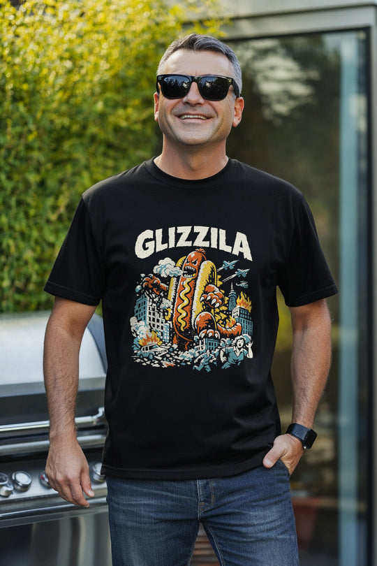 Glizzila Tee lifestyle mockup