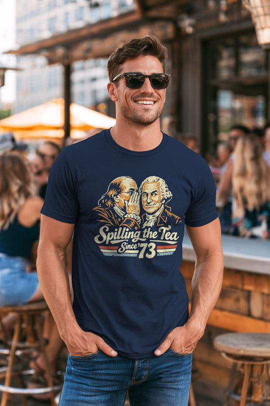 Lifestyle mockup of Spilling the Tea Since &