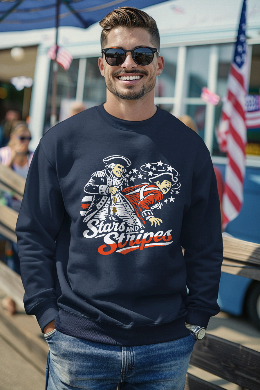 Stars and Stripes Wedgie Crewneck lifestyle mockup