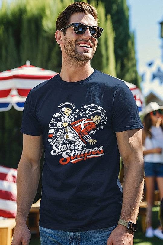 Stars and Stripes Wedgie Tee lifestyle mockup